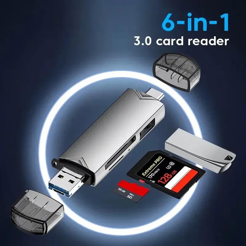 ٱ USB 3.0 ī , U ũ Ÿ C, ũ USB, Tf, Sd ÷ ̺, ޸ ī б , ȭ ׼, 6 in 1
